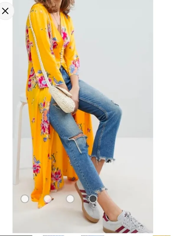Free People Yellow Floral Maxi Duster - Image 10