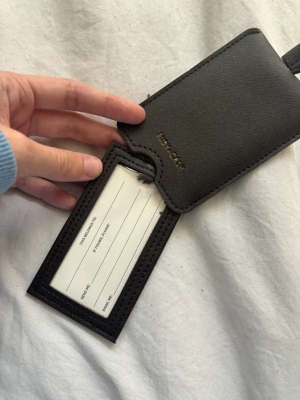 Brown Leather Luggage Tag - Image 2