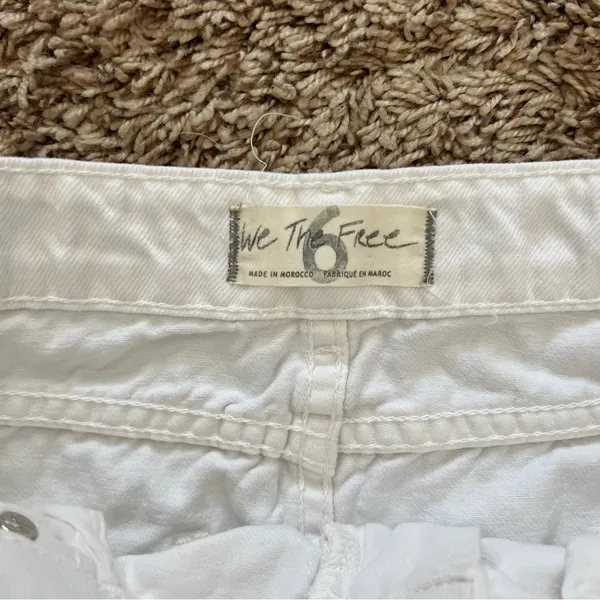 We The Free Free People Out Of Ordinary White Distressed Mini Skirt - Image 7