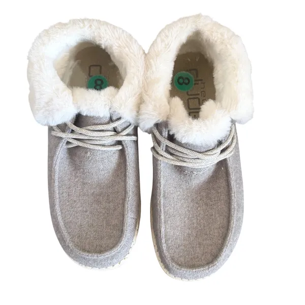 Hey Dude Britt Womens Faux Fur Lined Slip On Shoes Gray Cozy Casual‎ - Size 8 - Image 7