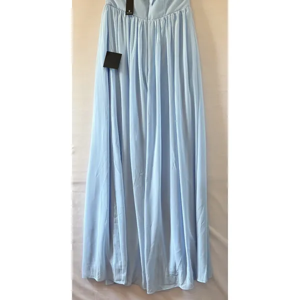 Lulus Light Blue Halter Maxi Dress Bow Sweetheart Formal Gown HD3816A Mens M - Image 3