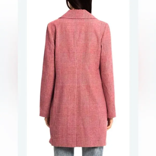 Anthropologie Avec Les Filles Red Houndstooth Plaid Longline Blazer NEW Size XL - Image 4