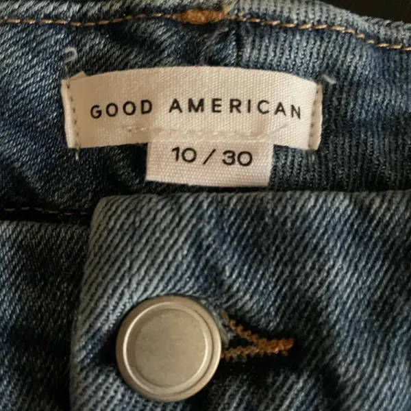 NWT Good American Good Waist Skinny Jeans Distressed Blue Wash Indigo144 Size 10 - Image 6