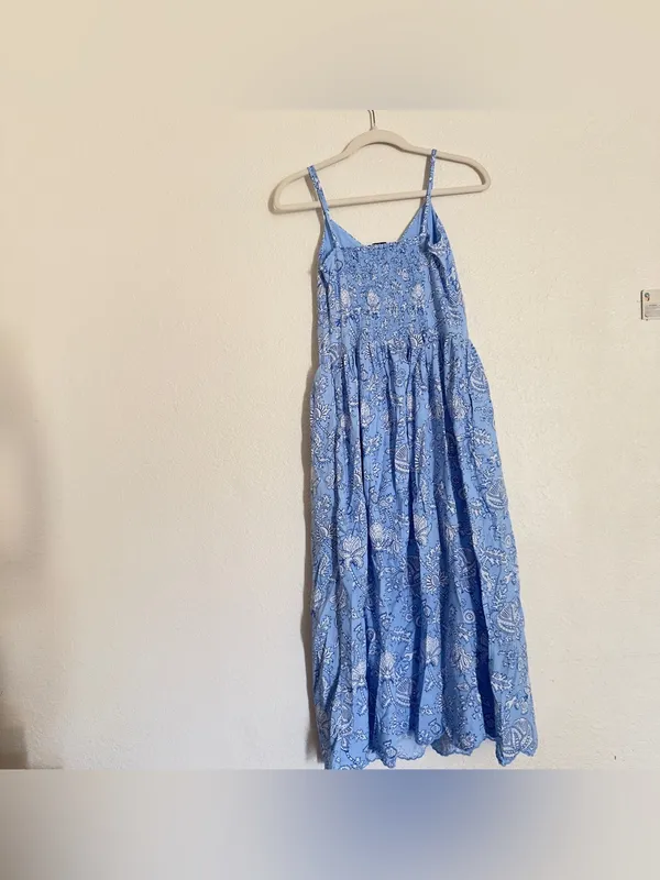 Roller rabbit Women Floral Vines Drop Waist Midi A-Line Dress Blue - Image 10