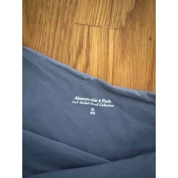 Abercrombie & Fitch One Shoulder Ruched Long Sleeve Bodysuit Blue XL Modal Blend - Image 2