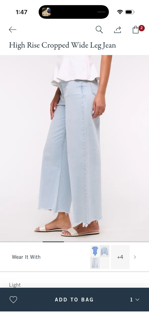 Abercrombie Jeans High-Rise Cropped Wide-Leg - Image 3