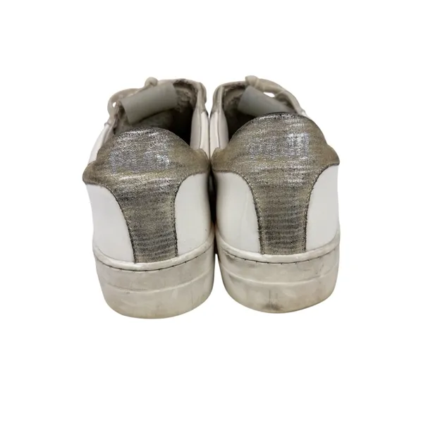 P448 Thea Platform Sneakers White Leather Metallic Heel Size 38/ US 7.5/8‎ - Image 4