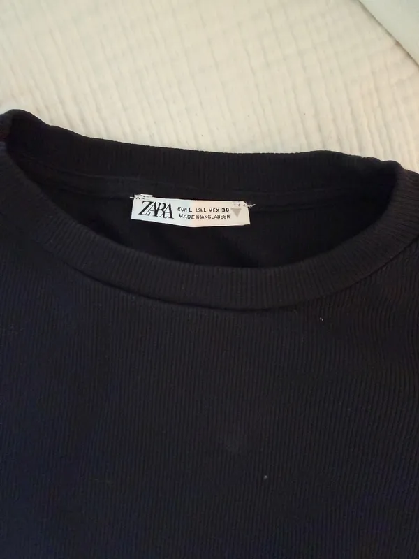 Zara Black Ruffle Sleeve Top - Image 2