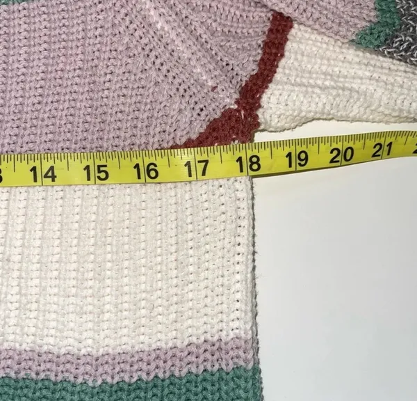 Maurices Henley Sweater Multicolor Striped V-neck Button Knit Pullover - Image 10