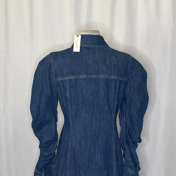 NWT! Anthropologie PILCRO Long-Sleeve Button-Front Seamed Denim Mini Dress Small - Image 10