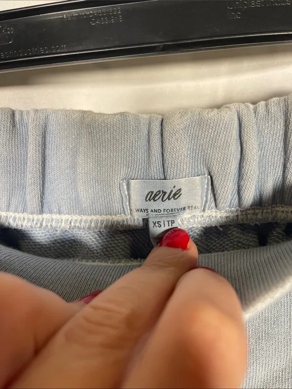 Aerie Womens Blue High Waist Trouser Sweatshort Xs - Image 3
