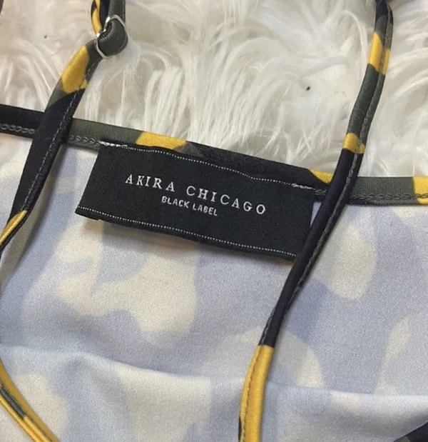 Akira Chicago Black Label Yellow Camo Bodycon Mini Dress - Image 12