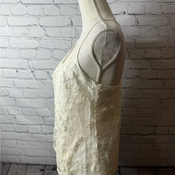 NWT Anthropologie E by Eloise Elegant Cream Floral Lace Women's Top size medium - Image 3