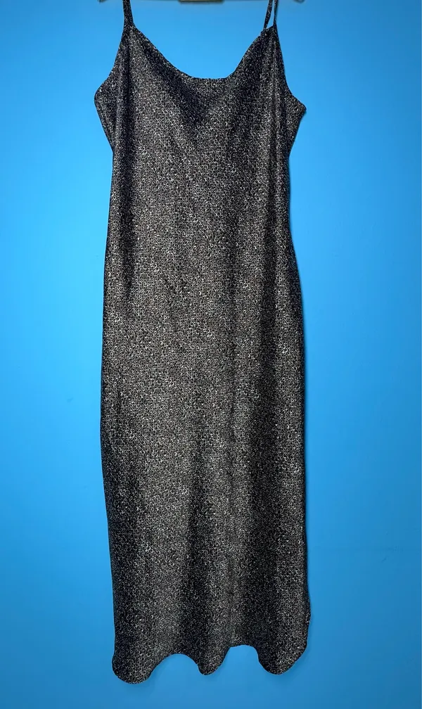 Bailey/ 44 Brown Cowl Neck Reptile Print Satin Midi Slip Dress - Image 4
