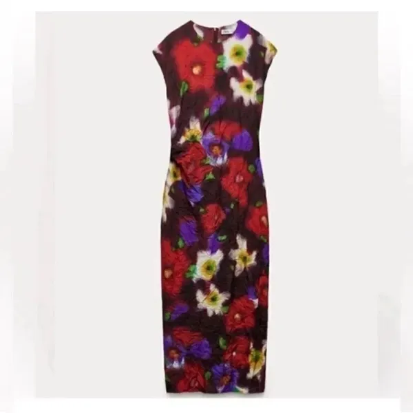 Zara Floral Print Midi Dress(Size XSmall) - Image 2