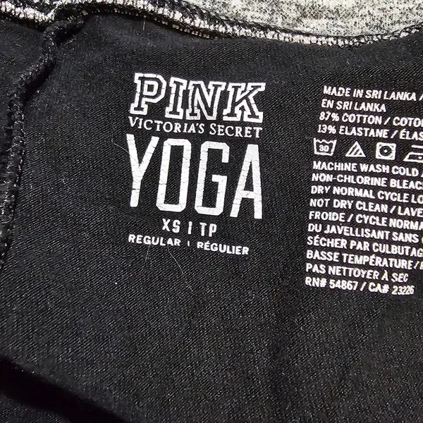 Vintage Y2K Victoria's Secret PINK Yoga Womens Black Foldover Flare Pants XS‎ - Image 4