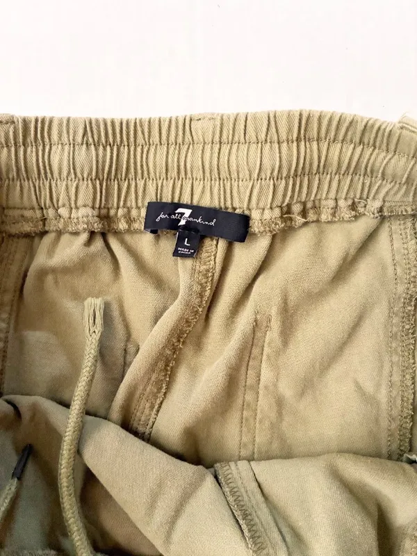7 For All Mankind Utility Cargo Drawstring Pants Fall - L - Olive Green Khaki - Image 7