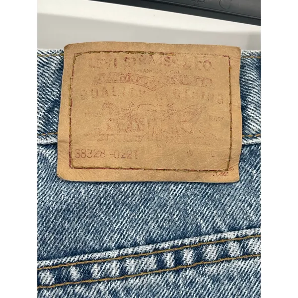 Levi's Strauss Women's Signature High Rise Blue‎ Denim Skirt Raw Hem - Image 6