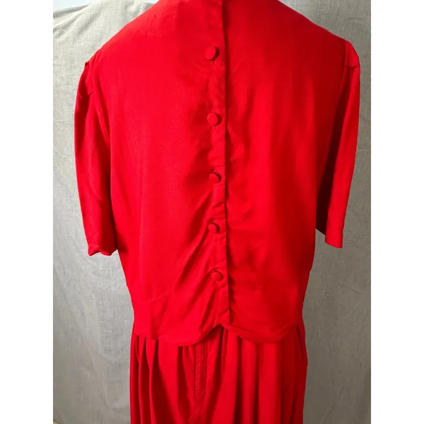Vintage Karin Stevens Red‎ Beaded Overlay Maxi Dress 80s 90s - Image 6