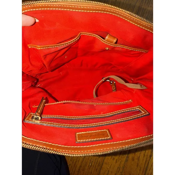 Dooney & Bourke Satchel Bag Womens Brown Pebbled Leather Zip Crossbody Purse - Image 10