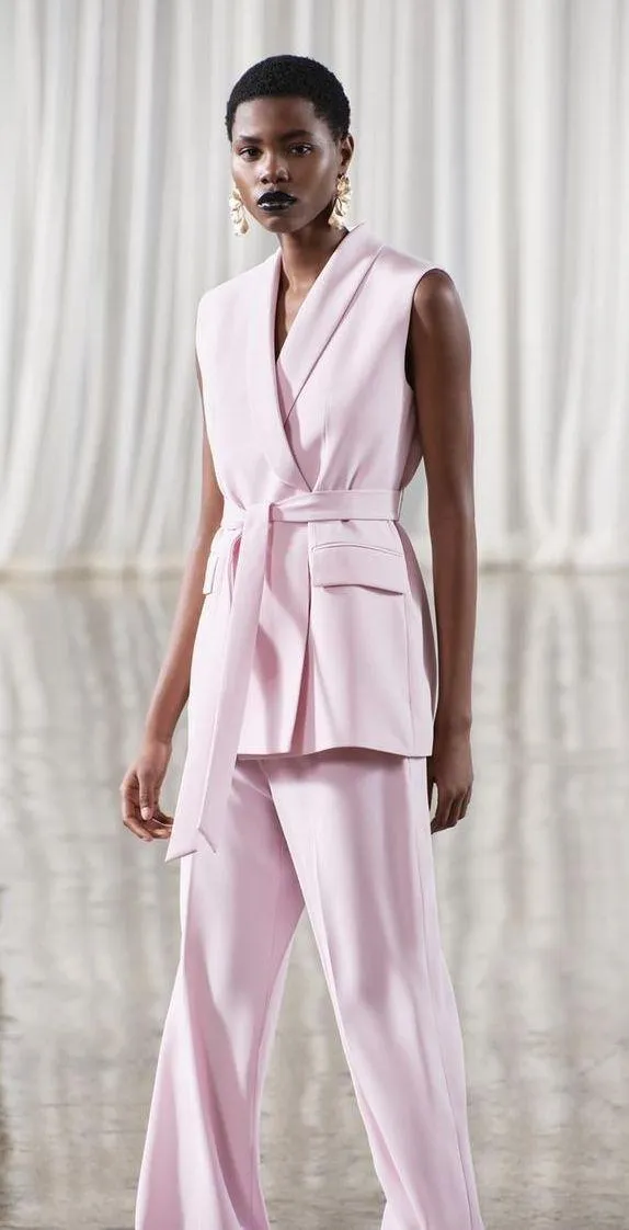 NWT Pink ZW COLLECTION TIED BELTED VEST. Size Medium - Image 10