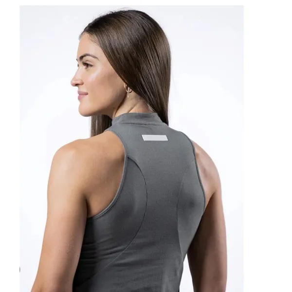 Alphalete Women's Premium Mockneck Tank - Stone Grey , Size Large - Image 2