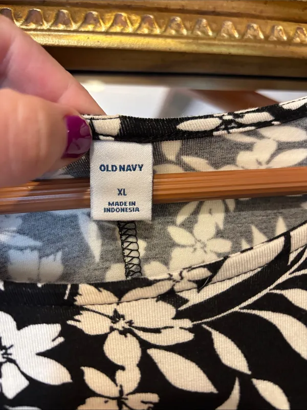Old Navy Black & White Floral Swing Dress - Size XL - Image 3
