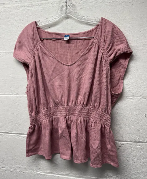 Old Navy Pink Smocked Waist Top - Image 3
