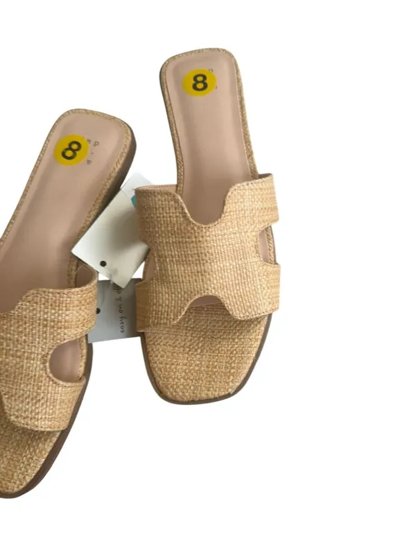 A NEW DAY Straw Slide Sandals Size 8 NEW NWT - Image 4