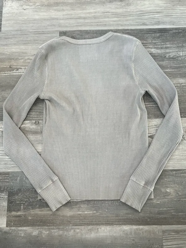 Aerie Fireside Long Sleeve Henley T-Shirt in Island Sand - Image 3