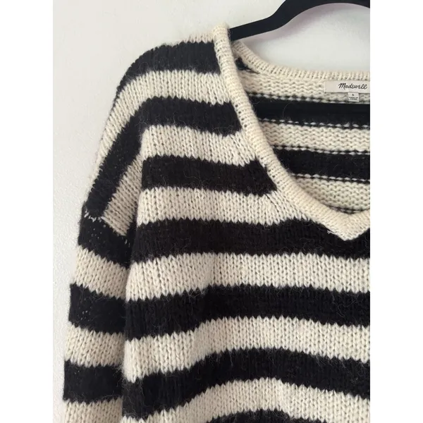 Madewell Ballon Sleeve Pullover Striped Sweater Size Small Alpaca Wool - Image 5