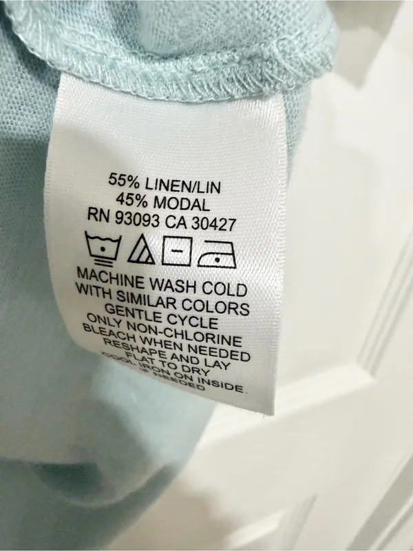 NIC+ZOE Aqua Blue Linen Blend Relaxed Coastal V Neck Plus Size Top Tunic XXL - Image 3