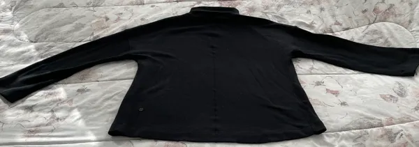 Black Merino Wool Mock Neck Sweater, Size 4 - Image 7
