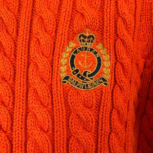 Lauren Ralph Lauren vintage orange cable knit sweater - Image 3