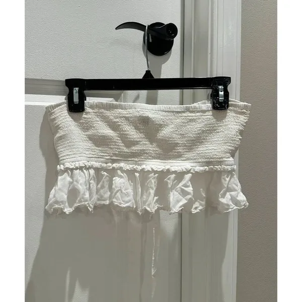 Aritzia Wilfred Smocked Ruffle Top - Image 3