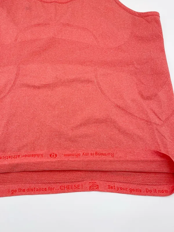Lululemon Swiftly Tech Racerback Tank Top Size 12 Heathered Orange Coral Running - Image 10
