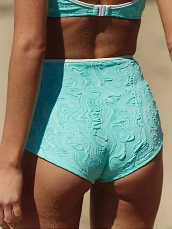 SEEA x Free People Maggie Bikini Top with Flor Bottom in Disco Blue Medium/Small - Image 3