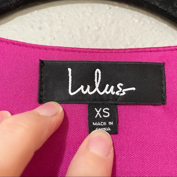 Lulus Pink Magenta Long Sleeve Maxi Formal Bridesmaid Dress Womens XS Faux Wrap - Image 4