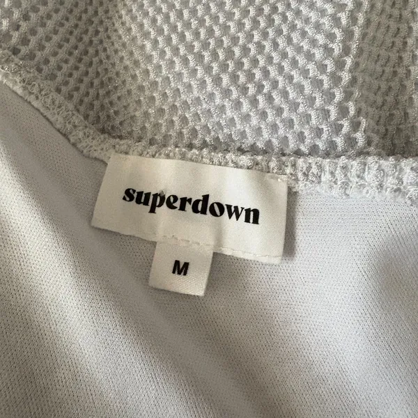 superdown White One Shoulder Glitter Mini Dress Bodycon Party‎ Club Size Medium - Image 6