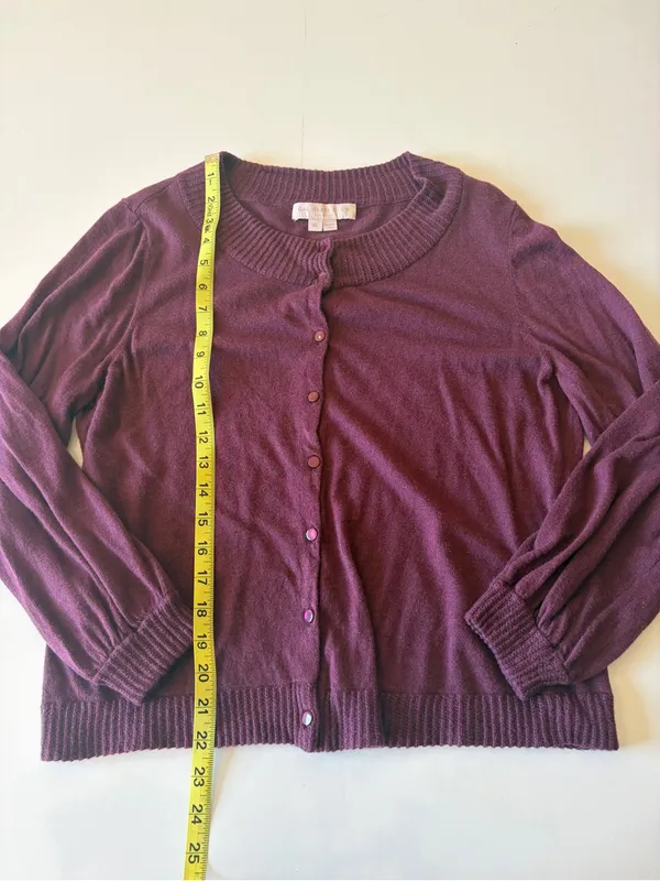 Gal Meets Glam Womens Button Up Cardigan Sweater Jumper Size XL Purple Academia - Image 2