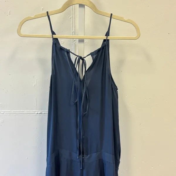Mason by Barneys New York Navy 100% Silk Wrap Mini Dress Size 0 Party Cocktail - Image 3