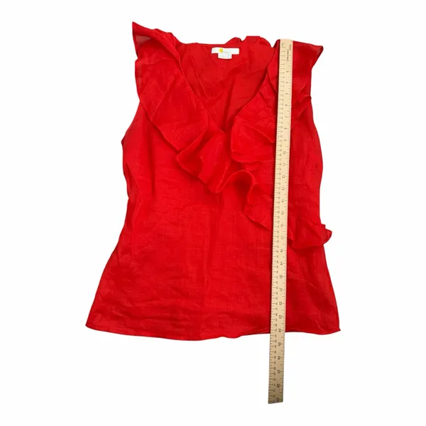 Boden Red Ruffled Sleeveless Top Size 8 - Image 3
