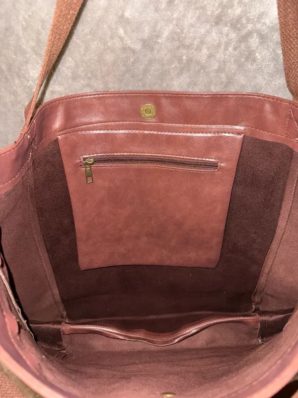Vintage Style Oil-Wax PU Leather Shoulder Tote Bag - Image 7