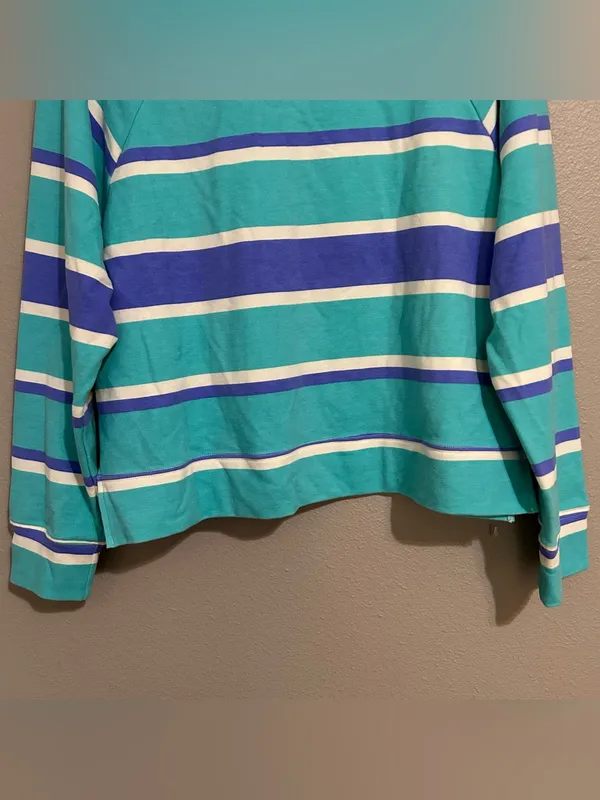 Wildfox Blue Striped Pullover Sweater & Shorts Loungewear Set Womens Size Medium - Image 8