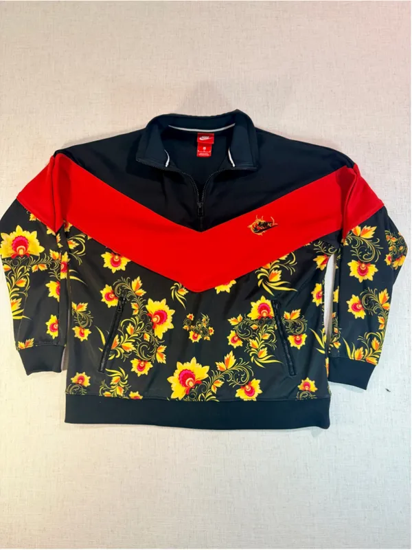 Nike Russian Floral Khokhloma Windrunner Half Zip Pullover & Leggings Set M S - Image 4
