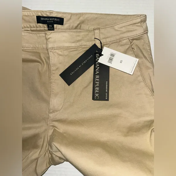 Banana Republic Pants Women Size 8S Skinny Khaki Ankle Mid-Rise Tan Workwear NWT - Image 8