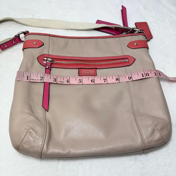 Coach‎ Vintage Daisy Spectator Tan Orange Pink Crossbody Bag - Image 8