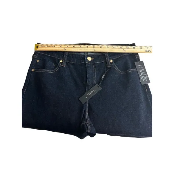 Liverpool Los Angeles High-Waisted Wide-Leg Crop Jeans (Size 8) - Image 3