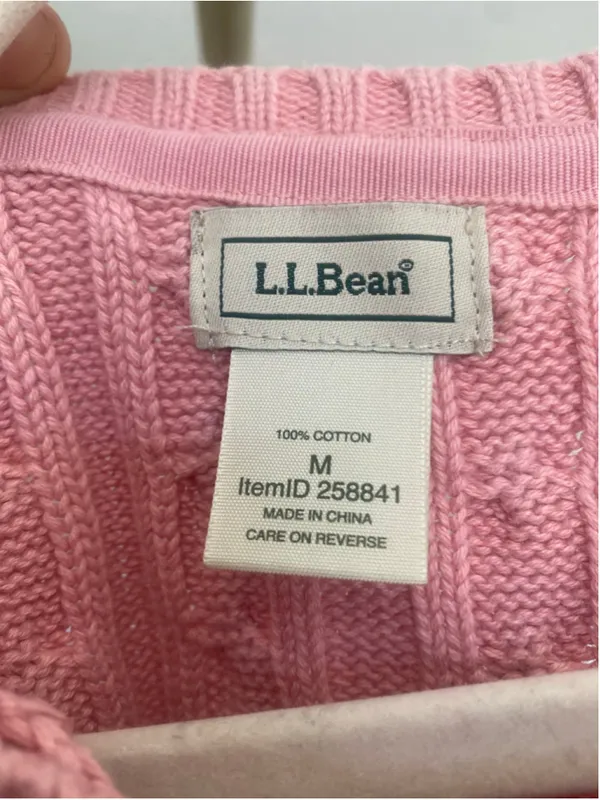 L.L.Bean Cable Knit Cotton Sweater Preppy Coastal Classic Old Money Cape Cod M - Image 4