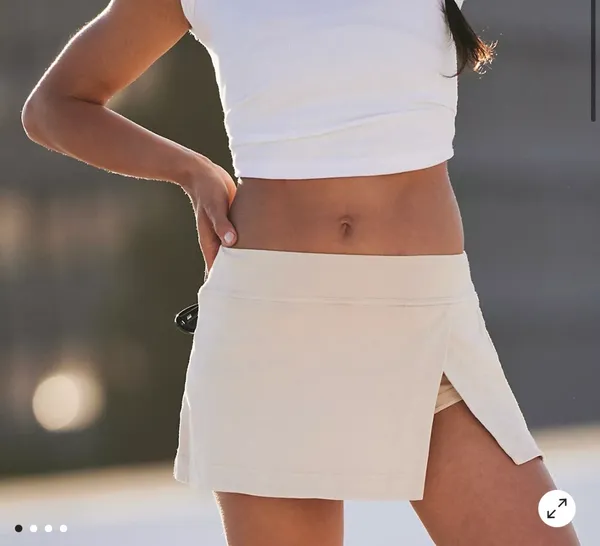 FP Movement by Free People Cream Athletic Skort with Side Slit - Image 2